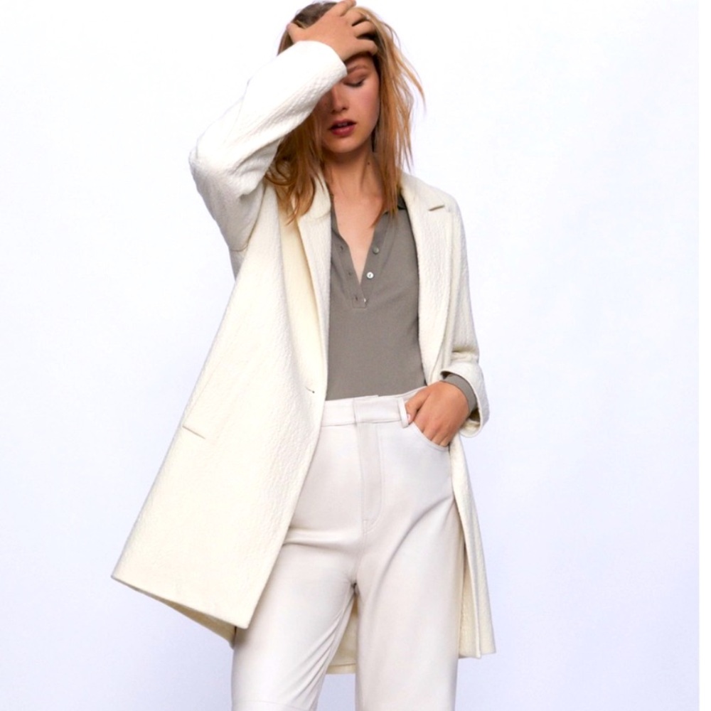 Zara Textured Wool Blend Coat